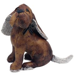 Stylishly hold your doors open with this adorable Faux Leather Dog Doorstop.