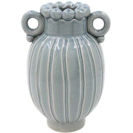 17.5cm Glossy Blue Vase