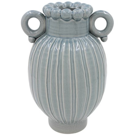Blue Glazed Vase, 22cm