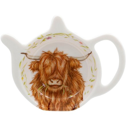Highland Cow Teabag Tidy, 13cm 