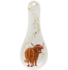 Keep your kitchen tidy with this charming Highland Cow Spoon Rest