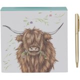 Capture the charm of the Scottish Highlands with this adorable Highland Cow Memo Block
