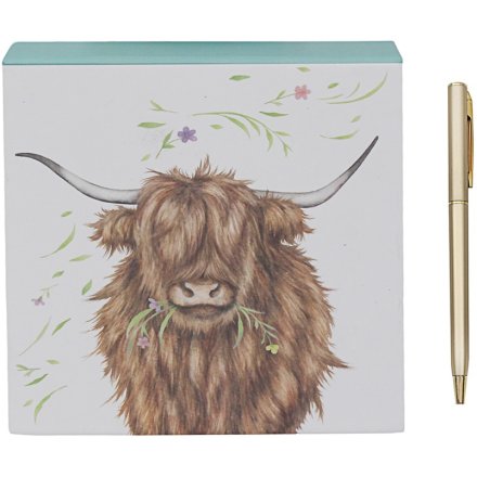 14cm Highland Cow Notepad