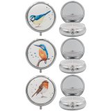  a stylish pill box accessory featuring beautiful British birds