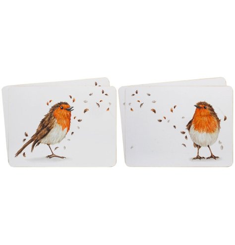 Give your dining table a warm, festive feel with the charming Robins Placemats.