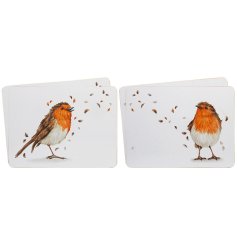 Bring warmth and holiday cheer to your table with the Robins Placemats.