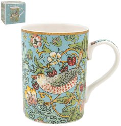 Enjoy your favourite  brew in style with the Strawberry thief mug