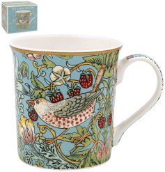 Beautifully boxed Strawberry Thief mug inspired by William Morris design perfect gift!