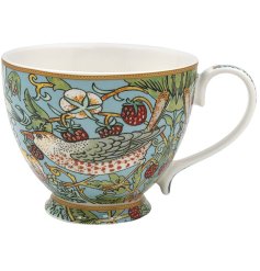 Enjoy your favorite brew in style with the Strawberry Thief Footed Mug, 