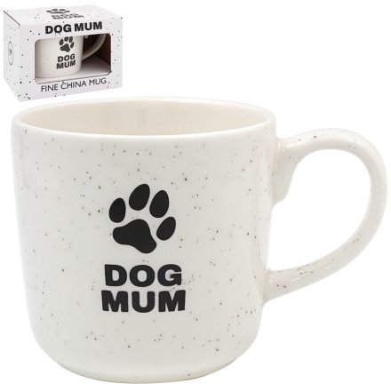 Dog Mum Mug with Paw Print, 14cm 