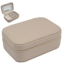 Stylishly store your treasures with the Beige Sq Jewellery Box, 