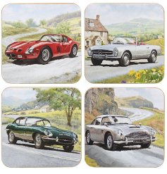 Protect your surfaces in style with the Classic Car Coasters 
