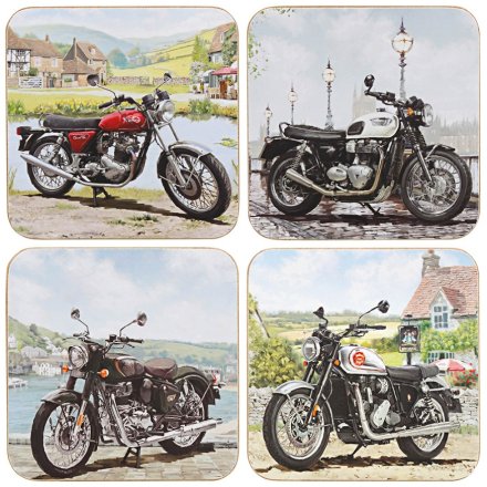 4/A Motorbike Coasters, 10cm 