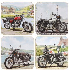 Add vintage charm to your space with these Classic Motorbike Coasters