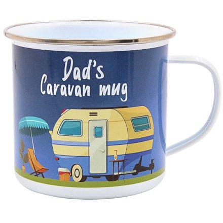 Dad's Caravan Tin Mug, 13cm 