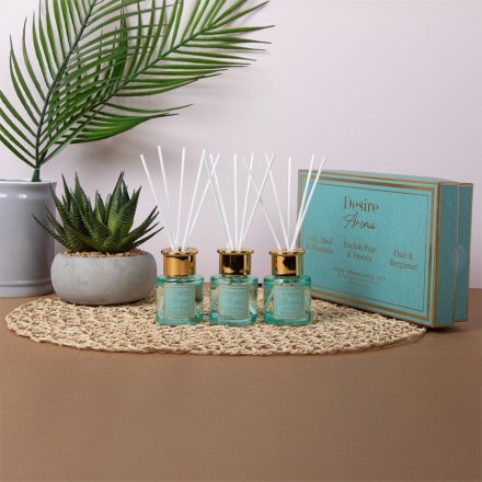 S/3 Teal Diffusers Teal, 8cm 