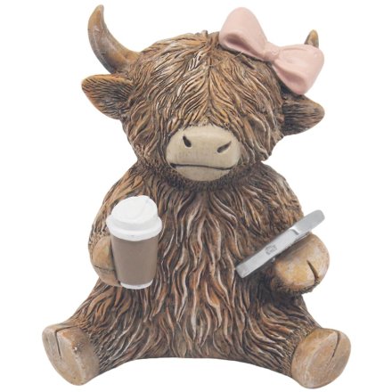 Highland Cow Coffeeholic Figurine