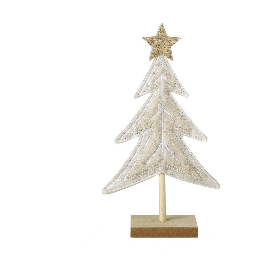 25cm White Felt Tree with MDF Base