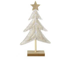 Lovely 25cm white felt tree standing on a solid MDF base.