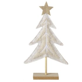 Delightful white felt tree set on a sturdy wooden base.