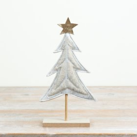 Delightful white felt tree set on a sturdy wooden base.