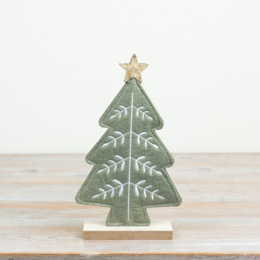 25cm Green Felt Christmas Tree Decoration