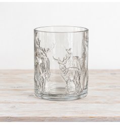 Elegantly crafted reindeer candle holder adding festive sparkle to your home