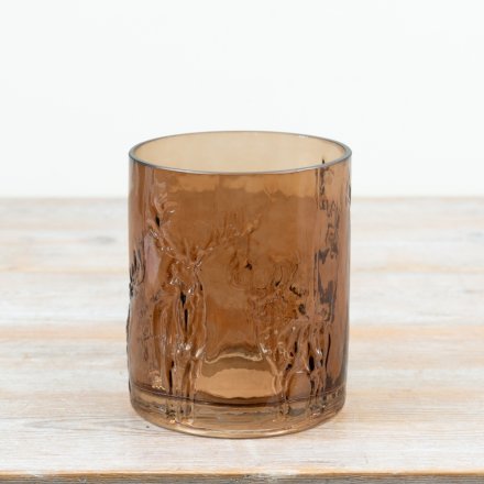 exquisitely embossed woodland design showcasing noble stags and deer in relief