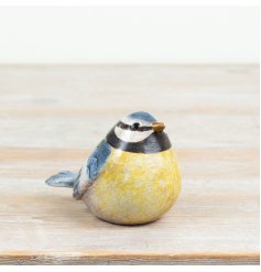 Lovely stoneware blue tit ornament to infuse your space with woodland charm