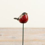 Add woodland charm to your garden with this delightful red robin stake