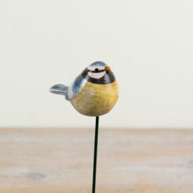 an enchanting blue tit bird stake for your garden