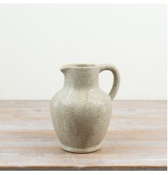 Elegant jug vase in a subtle neutral shade featuring a distinctive pattern
