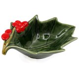 Bring holiday cheer to your table with this festive holly bowl.