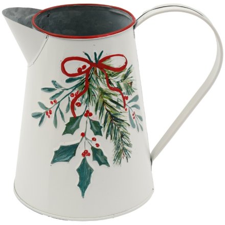 16.5cm Holly Sprig Jug Vase,