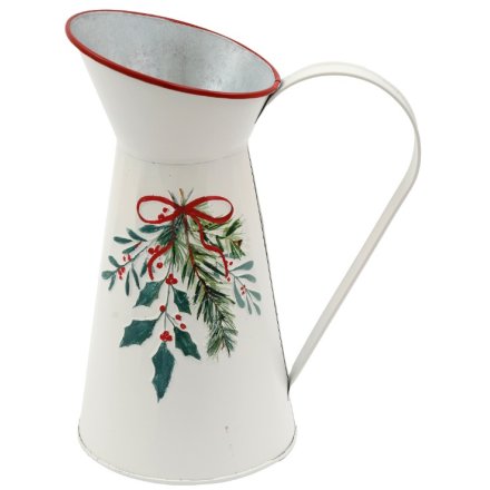 24.5cm Holly Sprig Jug Vase