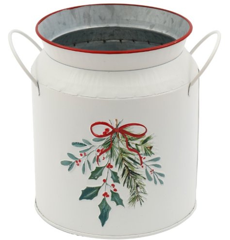 Bring holiday cheer to your space with this charming Holly Sprig Urn Planter.
