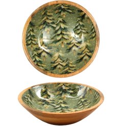 Discover the 30cm Winter Forest Enamel Bowl