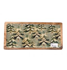 beautifully crafted serving tray featuring a charming forrest motif