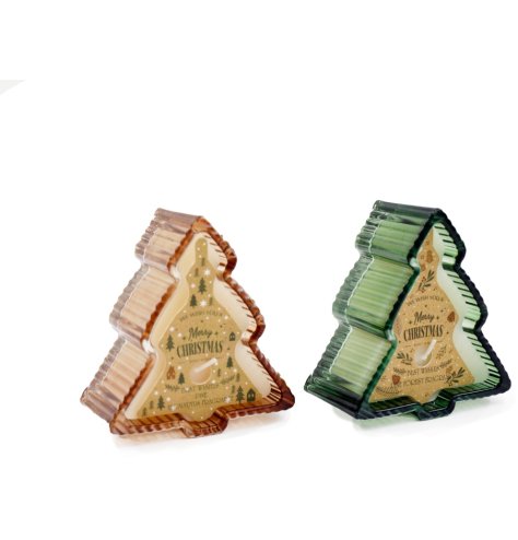 Brighten your room with this stylish 10cm glass candle shaped like a tree.