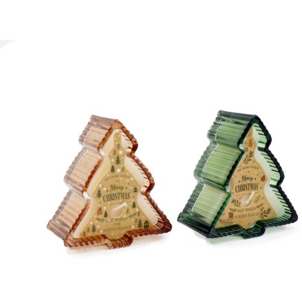 2/A Glass Tree Shape Candle, 10cm 