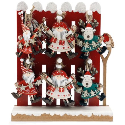 Santa / Deer Hanging Deco, 9cm 