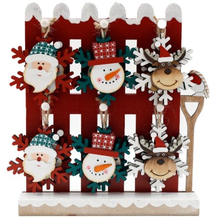 8cm Wooden Xmas hanger Deco