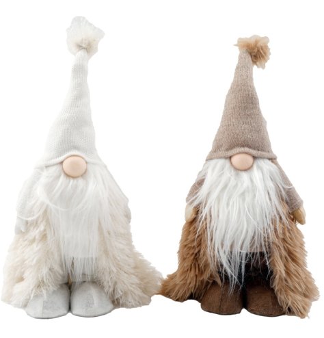 Charming cream and brown gonks ideal for creating a snug festive atmosphere