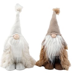 Charming cream and brown gonks ideal for adding a snug festive touch