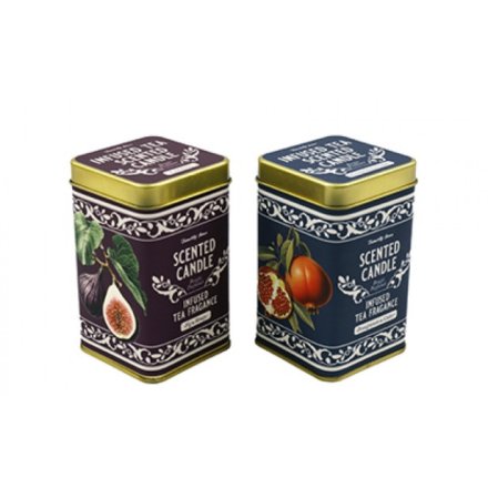 11cm Fig & Pomegranate Scented Candle Tins, 2/A 