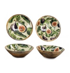 Brighten your table with the colorful Fig & Pomegranate Enamel Bowl.