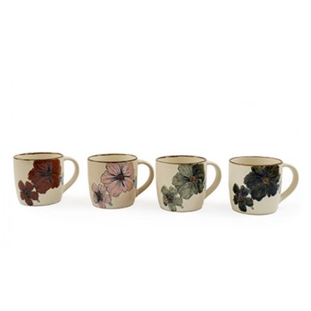 4/A Flower Print Mug, 9cm 