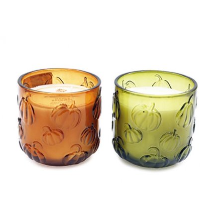 10cm Pumpkin Glass Candle Pot