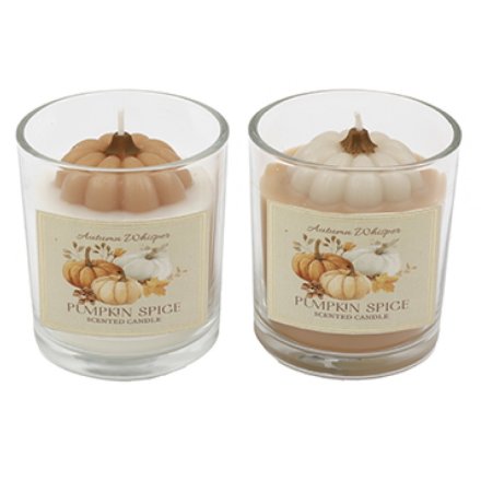 2/A Glass Pumpkin Candle Pot, 8cm 