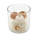 Add a warm, festive glow to your home with this charming  Pumpkin Glass Candlepot